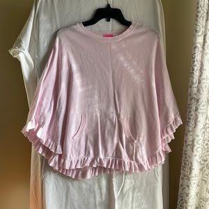 Girls Lilly Pulitzer Soft Pink Sweater Poncho. Size XL (12-14).